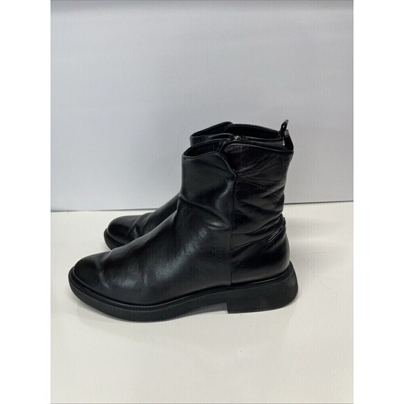 Franco Sarto Bealy Womens Leather Almond Toe Ankle Boots Black 10M - Picture 3 of 10